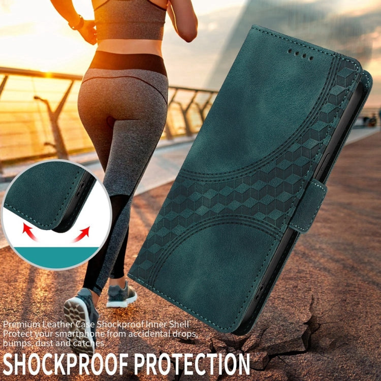 For Samsung Galaxy S25+ 5G Embossed Rhombus Starry Leather Phone Case(Green) - free shipping - PMC Jewellery - Order now!