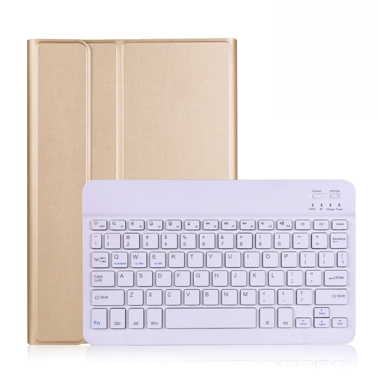 A500 For Samsung Galaxy Tab A7 T500/T505 10.4 inch 2020 Detachable Bluetooth Keyboard Ultrathin Horizontal Flip Leather Tablet Case with Holder & Elastic Band(Gold) - Samsung Keyboard by PMC TechLife | Online Shopping South Africa | PMC TechLife
