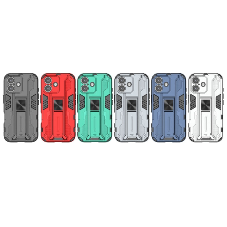 For iPhone 16 Supersonic PC + TPU Holder Phone Case(White) - iPhone 16 Cases by PMC TechLife | Online Shopping South Africa | PMC TechLife | Buy Now Pay Later Mobicred