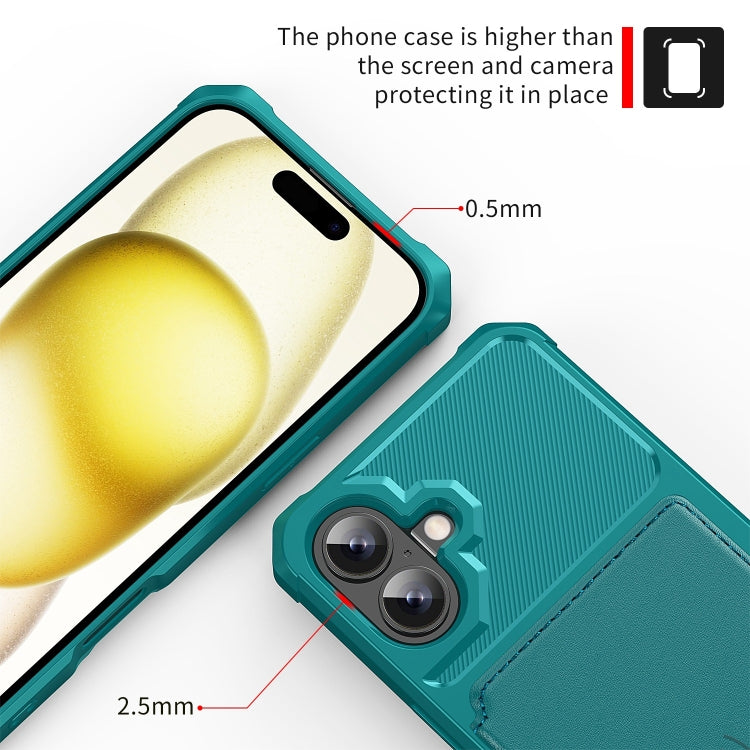 For iPhone 16 Plus Magnetic Wallet Card Bag Leather Phone Case(Cyan) - iPhone 16 Plus Cases by PMC TechLife | Online Shopping South Africa | PMC TechLife | Buy Now Pay Later Mobicred