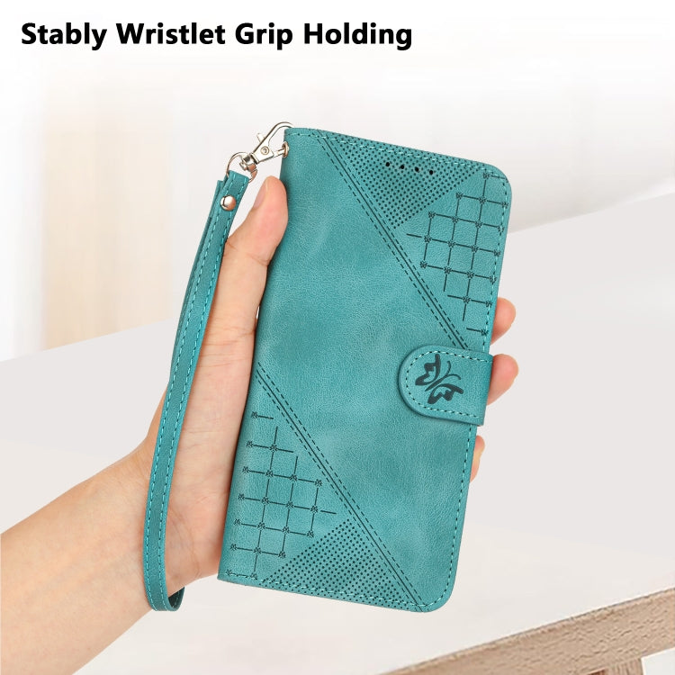 For Motorola Moto G Stylus 5G 2024 YX0080 Grid Butterfly Embossed Pattern Flip Leather Phone Case with Lanyard(Light Blue) - Motorola Cases by PMC Jewellery | Online Shopping South Africa | PMC Jewellery | Buy Now Pay Later Mobicred