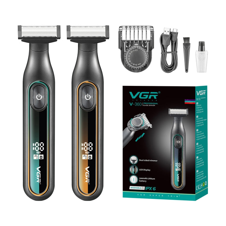 VGR V-360 5W USB Digital Display Electric T-shaped Shaver(Yellow) - free shipping - PMC TechLife - Order now!