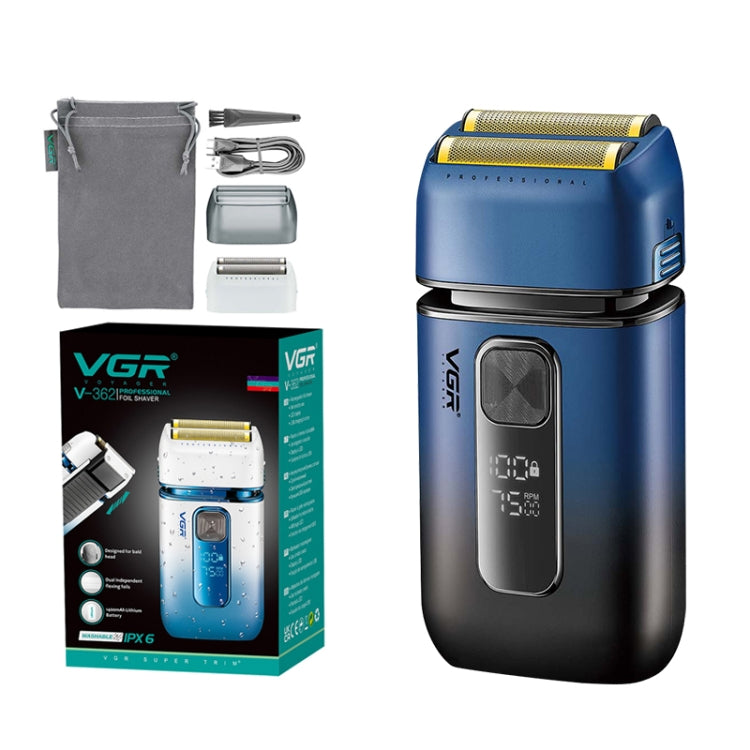 VGR V-362 5W USB Reciprocating Electric Shaver Bald Head Hair Clipper(Dark Blue) - free shipping - PMC TechLife - Order now!