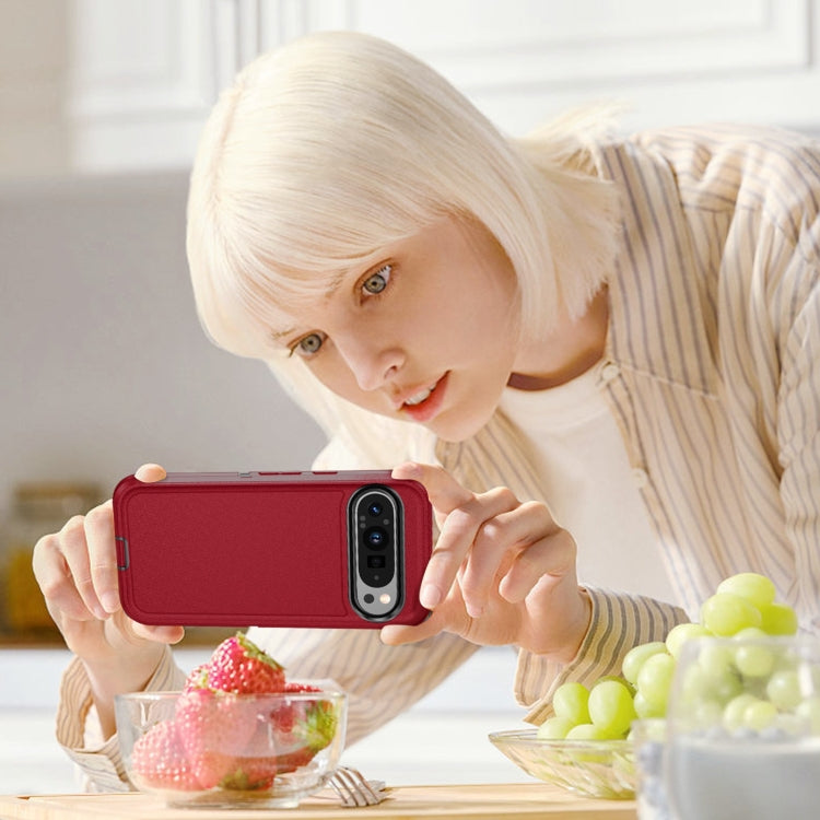 For Google Pixel 9 Pro Life Waterproof Rugged PC + Silicone Phone Case(Red + Black) - Google Cases by PMC TechLife | Online Shopping South Africa | PMC TechLife | Buy Now Pay Later Mobicred