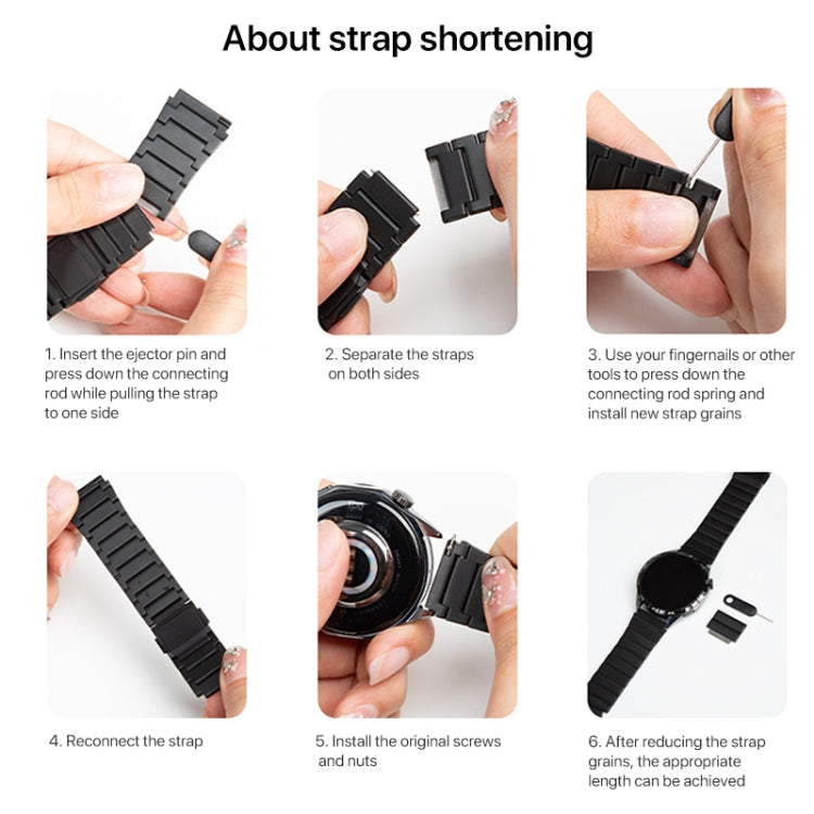 22mm One-bead Bamboo Magnetic Buckle Pure Titanium Watch Band(Silver) - free shipping - PMC TechLife - Order now!