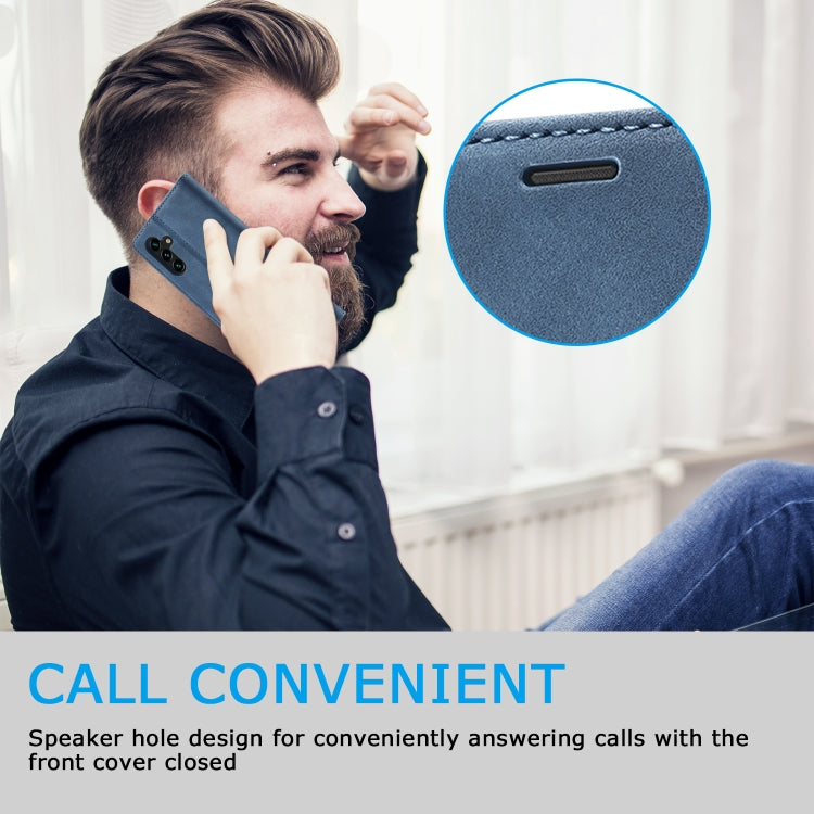 For Samsung Galaxy S24 FE 5G LC.IMEEKE Strong Magnetism Microfiber Leather Phone Case(Blue) - free shipping - PMC Jewellery - Order now!