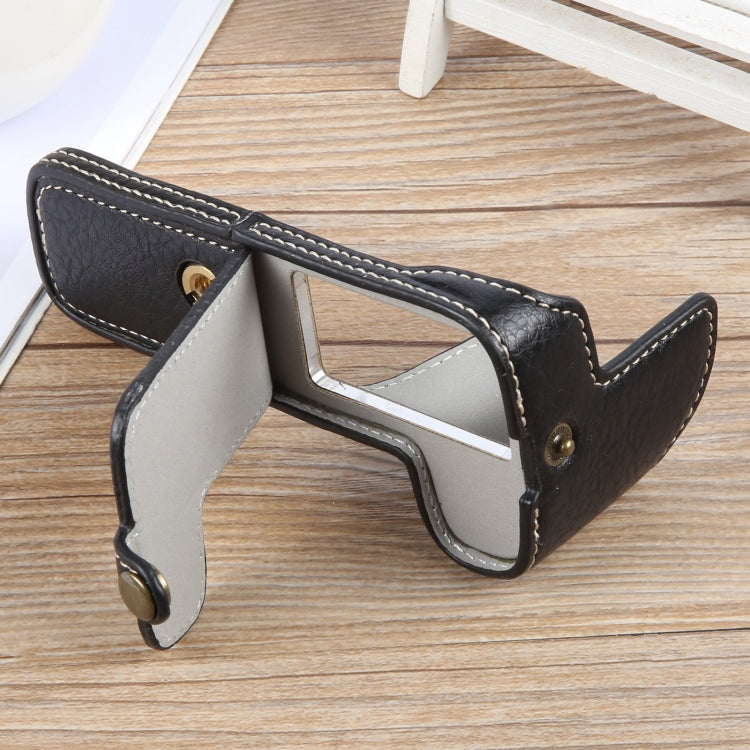 For Canon EOS 200D II / 200D Buffalo Texture PU Leather Camera Half Case Base(Black) - Half Case by PMC TechLife | Online Shopping South Africa | PMC TechLife | Buy Now Pay Later Mobicred