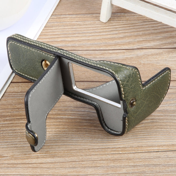 For Canon EOS 200D II / 200D Buffalo Texture PU Leather Camera Half Case Base(Green) - Half Case by PMC TechLife | Online Shopping South Africa | PMC TechLife | Buy Now Pay Later Mobicred