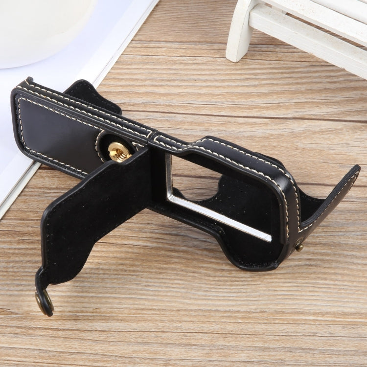 For FUJIFILM X-T5 Glossy PU Leather Camera Half Case Base(Black) - Half Case by PMC TechLife | Online Shopping South Africa | PMC TechLife | Buy Now Pay Later Mobicred