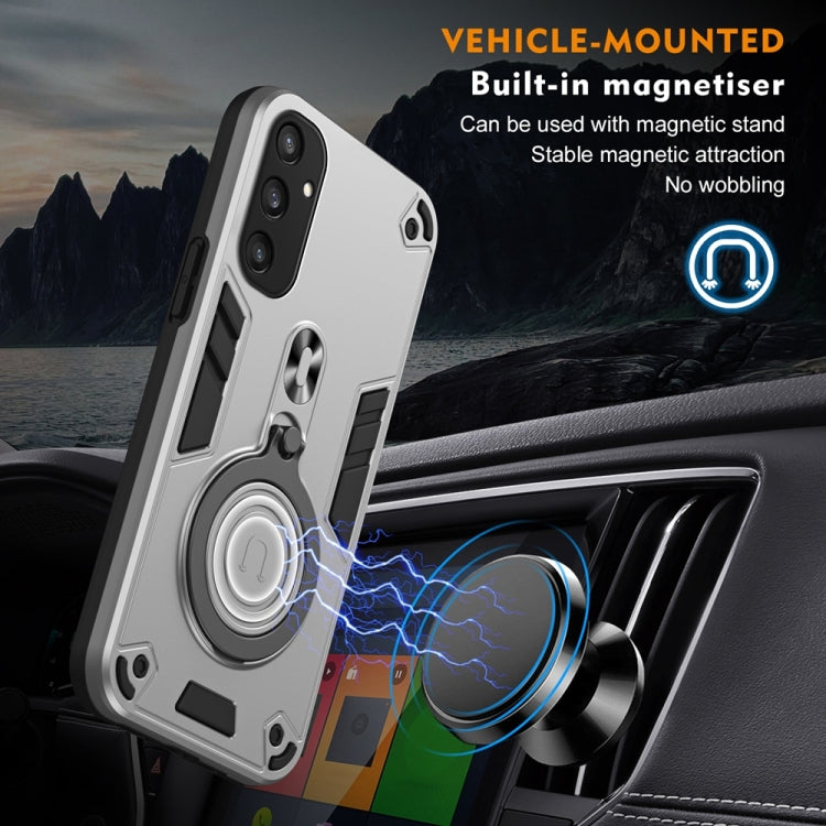 For Samsung Galaxy S25 5G Metal Ring 360 Degree Rotating Holder PC Hybrid TPU Phone Case(Silver Grey) - Galaxy S25 5G Cases by PMC TechLife | Online Shopping South Africa | PMC TechLife | Buy Now Pay Later Mobicred