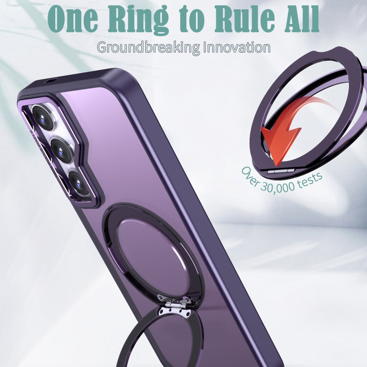 For Samsung Galaxy S24 5G Wing Series MagSafe Magnetic Ring Holder Phone Case(Dark Purple) - free shipping - PMC Jewellery - Order now!