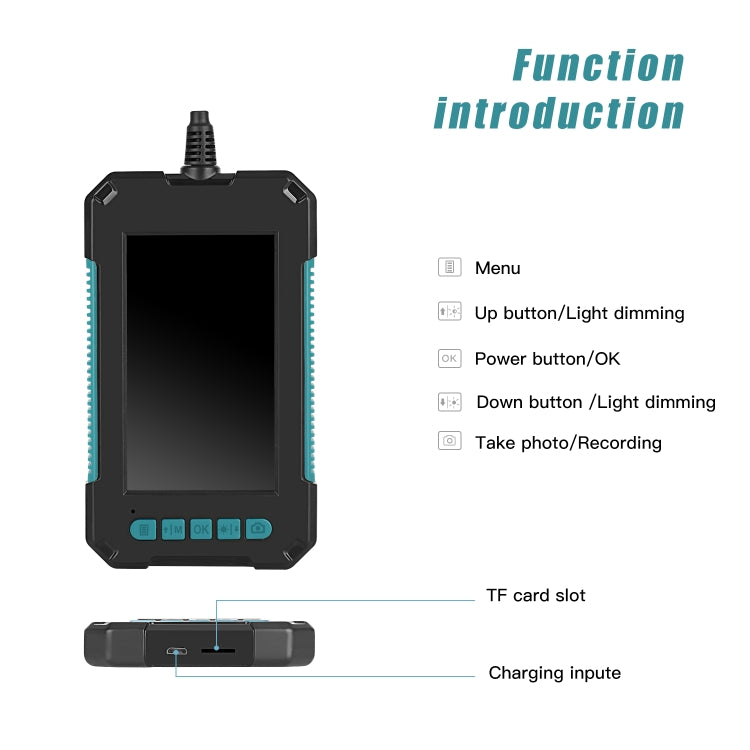 P40 8mm 1080P IP68 Waterproof 4.3 inch Highlight Screen Dual Camera Digital Endoscope, Length:5m Hard Cable - by PMC Jewellery | Online Shopping South Africa | PMC Jewellery | Buy Now Pay Later Mobicred