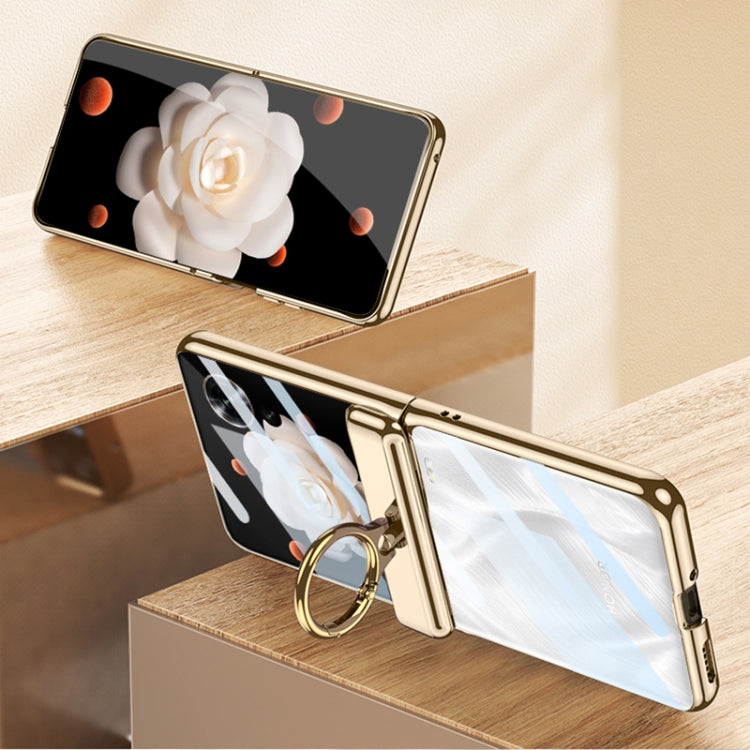For Honor Magic V Flip GKK Integrated Magnetic Folding Phantom Rotary Phone Case with Ring Holder(Champagne Gold) - Honor Cases by GKK | Online Shopping South Africa | PMC Jewellery | Buy Now Pay Later Mobicred