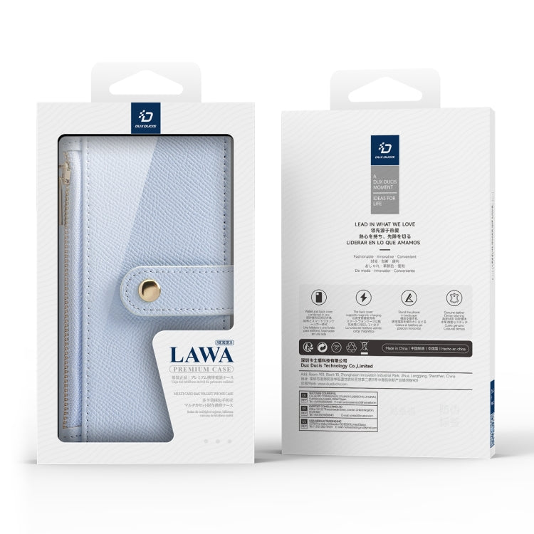 For iPhone 16 Pro DUX DUCIS Lawa Series 2 in 1 Wallet Zipper Detachable MagSafe Phone Case with Lanyard(Light Blue) - free shipping - PMC Jewellery - Order now!