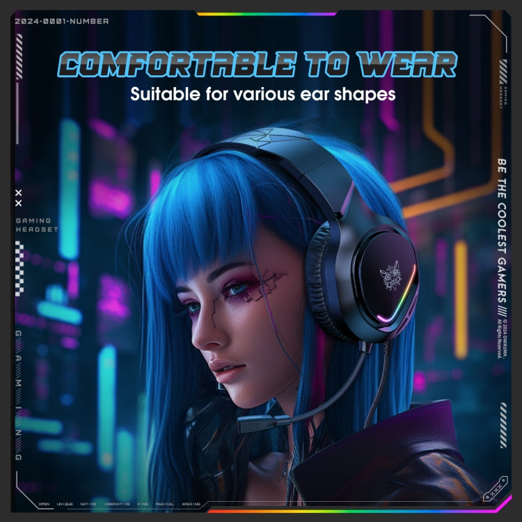 ONIKUMA X31 USB / 3.5mm Wired RGB Light Gaming Headset with Mic, Cable length: 2.2m(Black) - free shipping - PMC Jewellery - Order now!