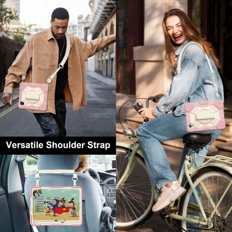 For Huawei MatePad Air 12 2024 Contrast Color Robot Silicone Hybrid PC Tablet Case(Rose Gold Beige) - free shipping - PMC TechLife - Order now!