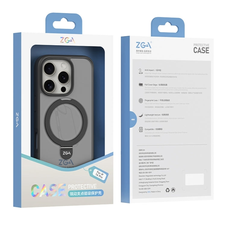 For iPhone 16 ZGA Magsafe Holder PC Hybrid TPU Phone Case(Green) - free shipping - PMC Jewellery - Order now!