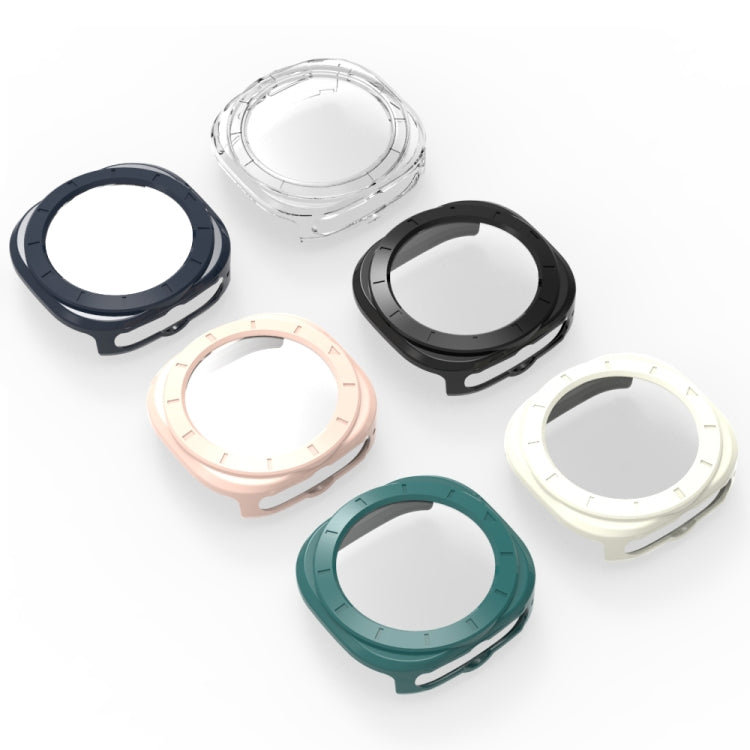 For Samsung Galaxy Watch Ultra 47mm Tempered Glass Film Integrated PC Watch Protective Case(Ivory White) - Watch Cases by PMC TechLife | Online Shopping South Africa | PMC TechLife | Buy Now Pay Later Mobicred