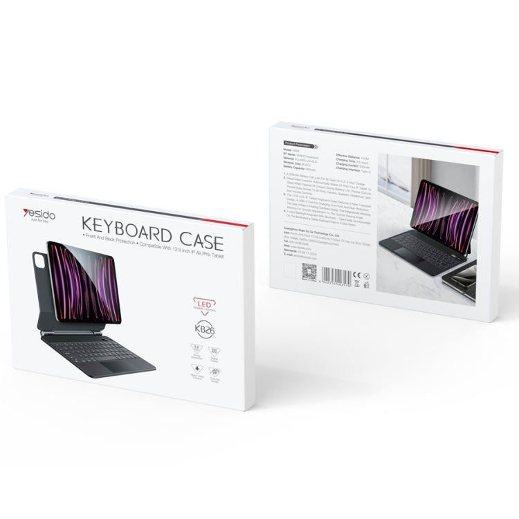 For iPad Pro 12.9 2020 / 2018 Yesido Dual-sided Clip Digital Display Magnetic Keyboard Leather Case(Black) - free shipping - PMC Jewellery - Order now!