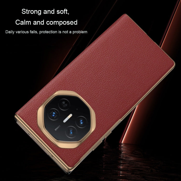 For Huawei Mate XT Ultimate Smart Side View Window Plain Leather Phone Case(Dark Red) - Huawei Cases by PMC TechLife | Online Shopping South Africa | PMC TechLife | Buy Now Pay Later Mobicred