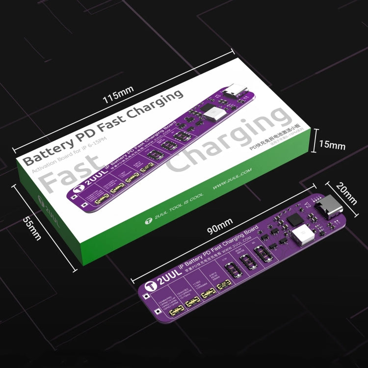 2UUL BT01 PD Fast Charging No-Disassembly Battery Activation Board for iPhone 6 to 15 Pro Max - free shipping - PMC Jewellery - Order now!