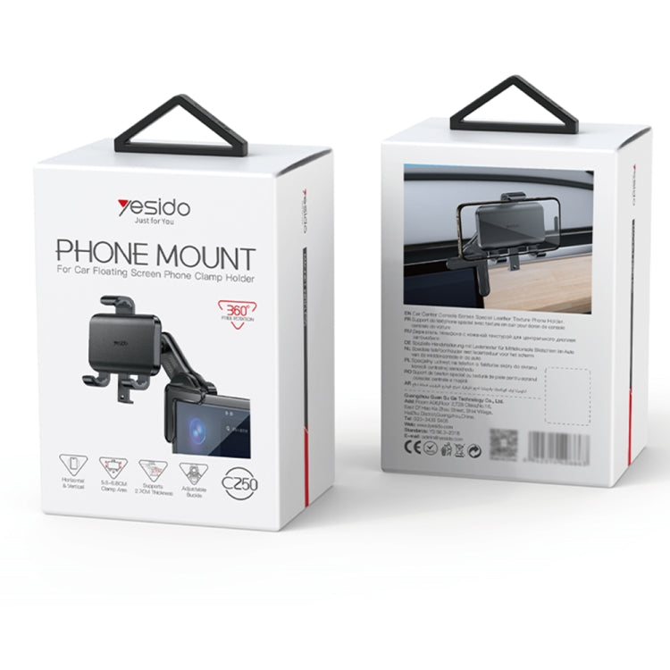 Yesido C250 Phone Clamp Holder For Car Floating Screen(Black) - free shipping - PMC Jewellery - Order now!
