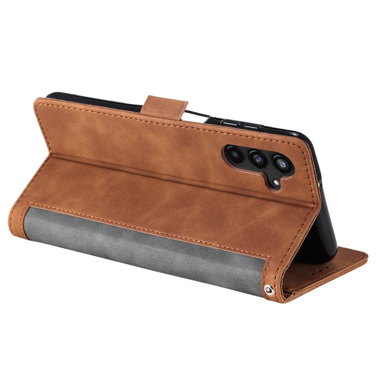 For Samsung Galaxy S25+ 5G Retro Splicing Horizontal Flip Leather Phone Case(Grey) - Galaxy S25+ 5G Cases by PMC TechLife | Online Shopping South Africa | PMC TechLife | Buy Now Pay Later Mobicred