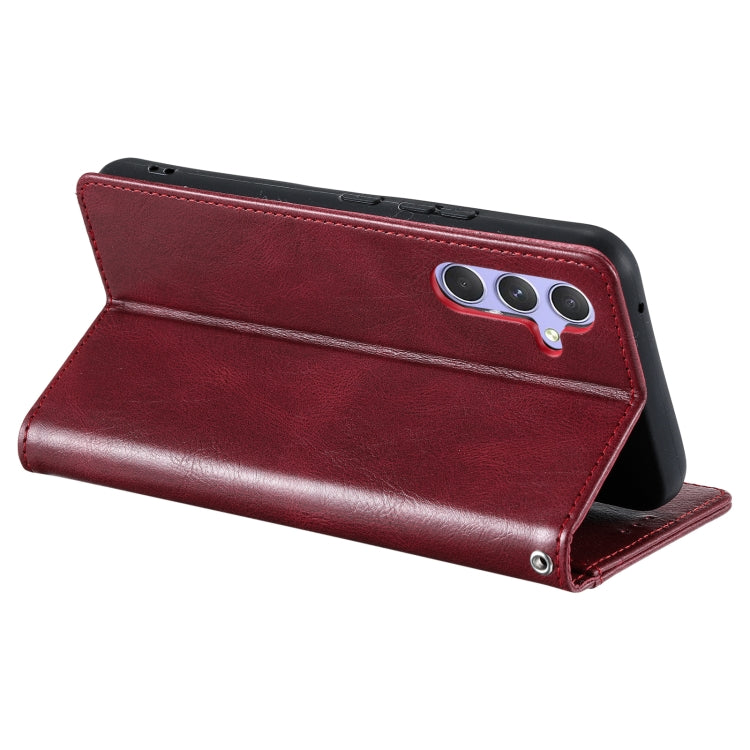 For Samsung Galaxy S25 5G Simple 6-Card Wallet Leather Phone Case(Wine Red) - Galaxy S25 5G Cases by PMC TechLife | Online Shopping South Africa | PMC TechLife | Buy Now Pay Later Mobicred