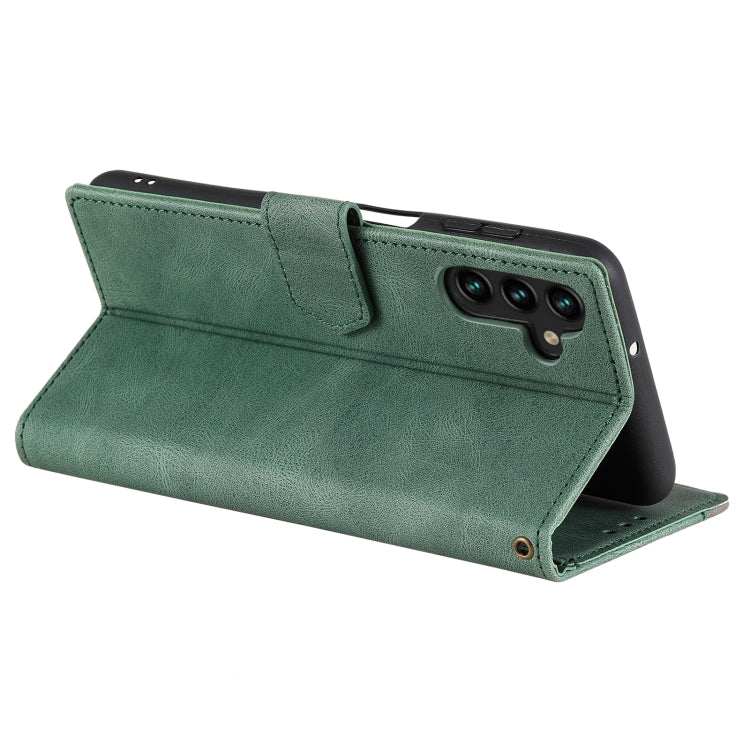 For Samsung Galaxy S25 5G Nail Skin Feel Stitching Calf Texture Leather Phone Case(Green) - Galaxy S25 5G Cases by PMC TechLife | Online Shopping South Africa | PMC TechLife | Buy Now Pay Later Mobicred