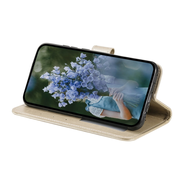 For Samsung Galaxy S25 5G Totem Flower Embossed Leather Phone Case(Gold) - Galaxy S25 5G Cases by PMC TechLife | Online Shopping South Africa | PMC TechLife | Buy Now Pay Later Mobicred