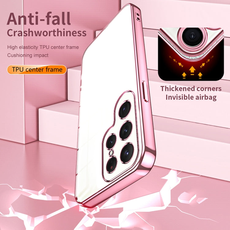 For Samsung Galaxy S25 Ultra 5G Transparent Plating Fine Hole Phone Case(Blue) - Galaxy S25 Ultra 5G Cases by PMC Jewellery | Online Shopping South Africa | PMC Jewellery | Buy Now Pay Later Mobicred