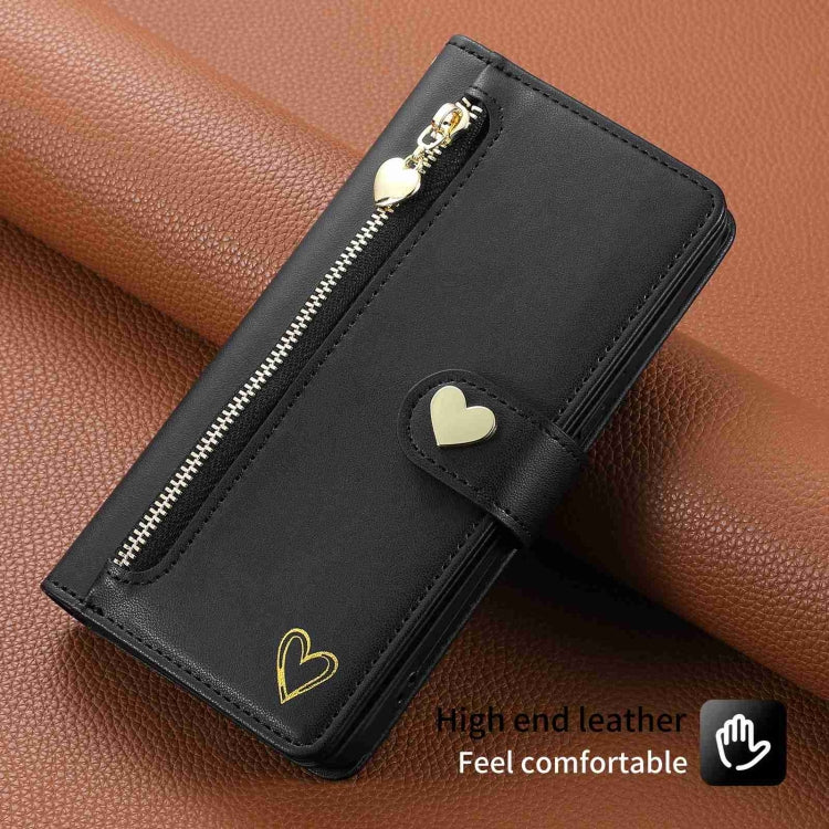 For Huawei Mate 50 Pro POLA Love Multi-Card Slots Zipper Wallet Leather Phone Case(Black) - free shipping - PMC TechLife - Order now!