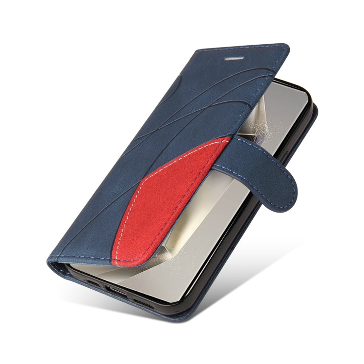 For Samsung Galaxy S25 Ultra 5G Dual-color Splicing Flip Leather Phone Case(Blue) - Galaxy S25 Ultra 5G Cases by PMC Jewellery | Online Shopping South Africa | PMC Jewellery | Buy Now Pay Later Mobicred