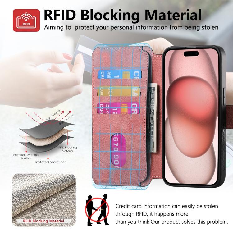 For iPhone 16e CaseNeo MagSafe RFID Anti-theft Retro Leather Phone Case(Pink) - free shipping - PMC TechLife - Order now!