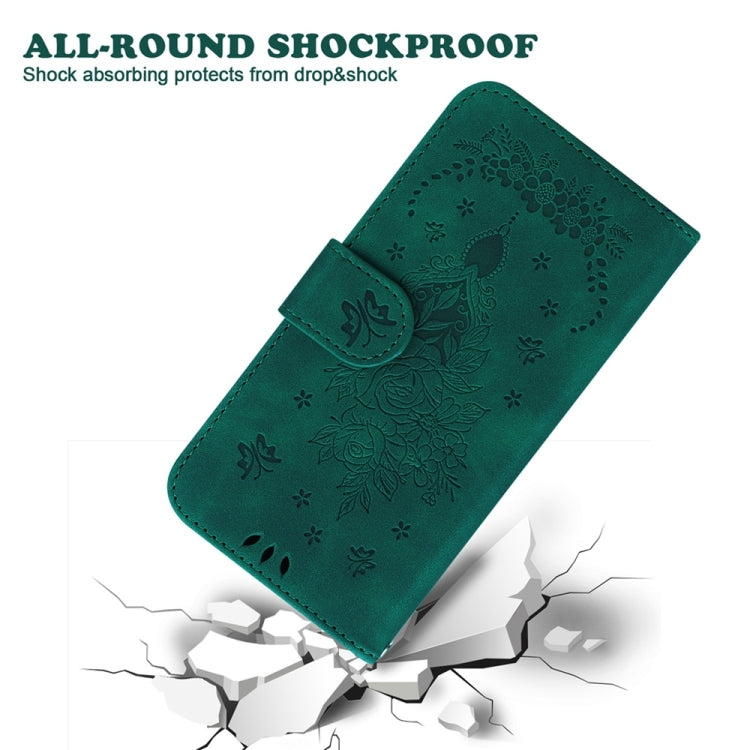 For Samsung Galaxy S25 5G Butterfly Rose Embossed Leather Phone Case(Green) - Galaxy S25 5G Cases by PMC TechLife | Online Shopping South Africa | PMC TechLife | Buy Now Pay Later Mobicred