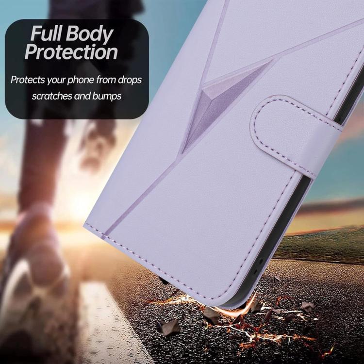 For iPhone 17 Pro Max Triangle Pattern Buckle Clasp Leather Phone Case(Light Purple) - free shipping - PMc TechLife - Order now!