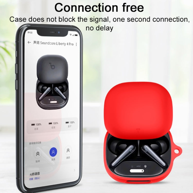 For Anker Soundcore Liberty 4 Pro Wireless Earphone Silicone Protective Case(Black) - free shipping - PMC Jewellery - Order now!