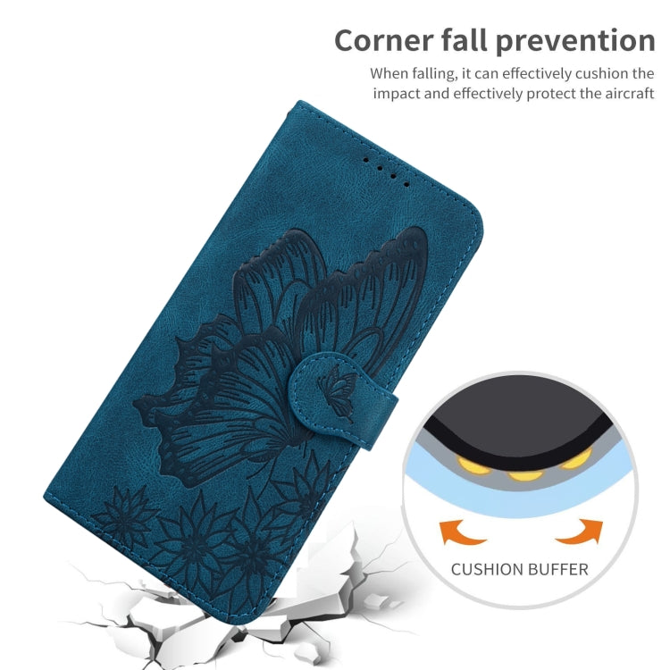 For Samsung Galaxy S25 5G Retro Skin Feel Butterflies Embossing Horizontal Flip Leather Phone Case(Blue) - Galaxy S25 5G Cases by PMC TechLife | Online Shopping South Africa | PMC TechLife | Buy Now Pay Later Mobicred