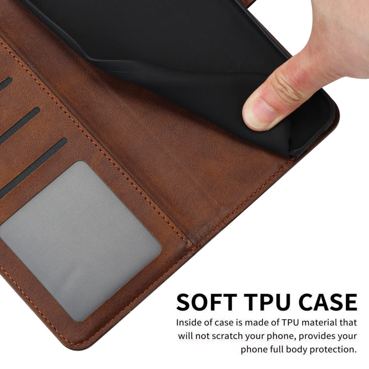 For Samsung Galaxy S25+ / S24+ 5G Solid Calf Texture Flip Leather Phone Case(Brown) - Galaxy S25+ 5G Cases by PMC TechLife | Online Shopping South Africa | PMC TechLife | Buy Now Pay Later Mobicred