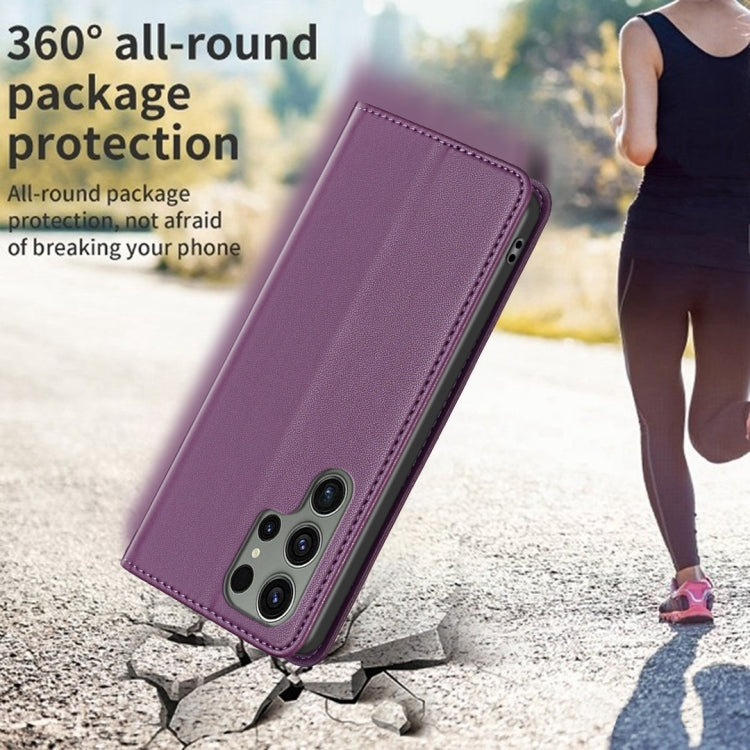 For Samsung Galaxy S25 Ultra 5G Magnetic Leather Phone Case(Dark Purple) - Galaxy S25 Ultra 5G Cases by PMC Jewellery | Online Shopping South Africa | PMC Jewellery | Buy Now Pay Later Mobicred