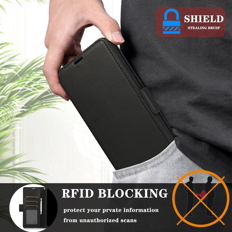 For Samsung Galaxy S25+ / S24+ 5G Side Buckle RFID Anti-theft Leather Phone Case(Black) - free shipping - PMC TechLife - Order now!