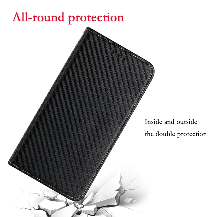 For Samsung Galaxy S25 Ultra 5G Carbon Fiber Texture Magnetic Flip Leather Phone Case(Black) - Galaxy S25 Ultra 5G Cases by PMC Jewellery | Online Shopping South Africa | PMC Jewellery | Buy Now Pay Later Mobicred