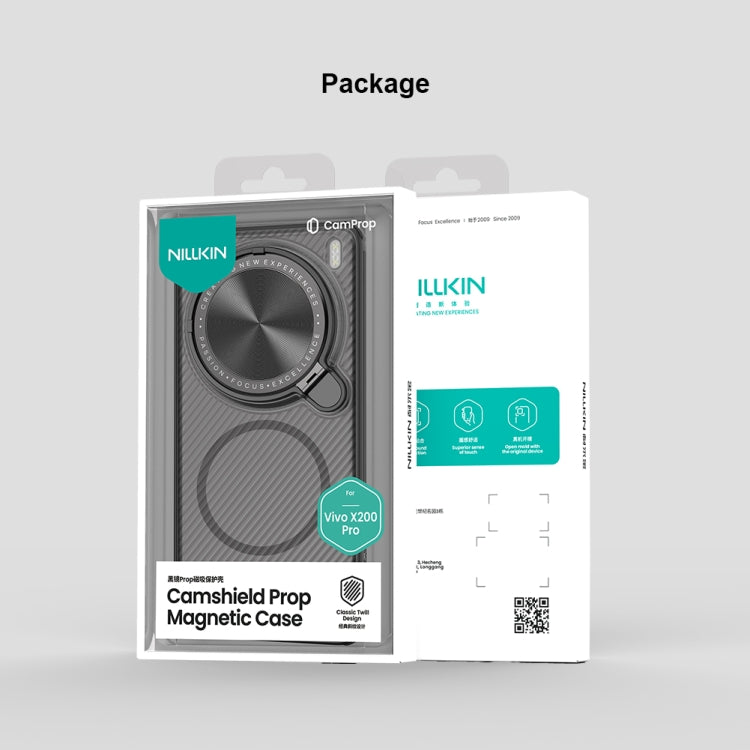 For vivo X200 Pro NILLKIN CamShield Prop MagSafe Magnetic Translucent PC Phone Case(Black) - free shipping - PMC Jewellery - Order now!