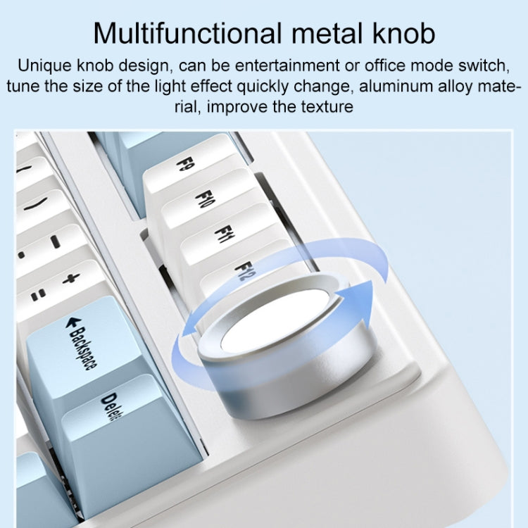 AULA F75 80 Keys Wired/2.4G/Bluetooth Three Model Customized RGB Mechanical Keyboard(Side Engraved Purple) - free shipping - PMC TechLife - Order now!