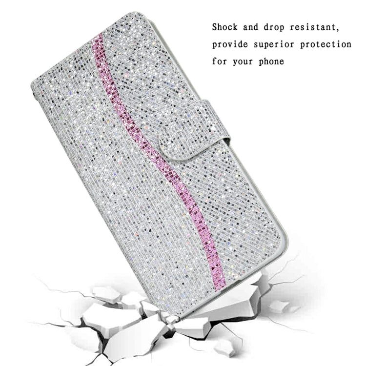 For Samsung Galaxy S25 Ultra 5G Glitter Powder Filp Leather Phone Case(Silver) - Galaxy S25 Ultra 5G Cases by PMC Jewellery | Online Shopping South Africa | PMC Jewellery | Buy Now Pay Later Mobicred