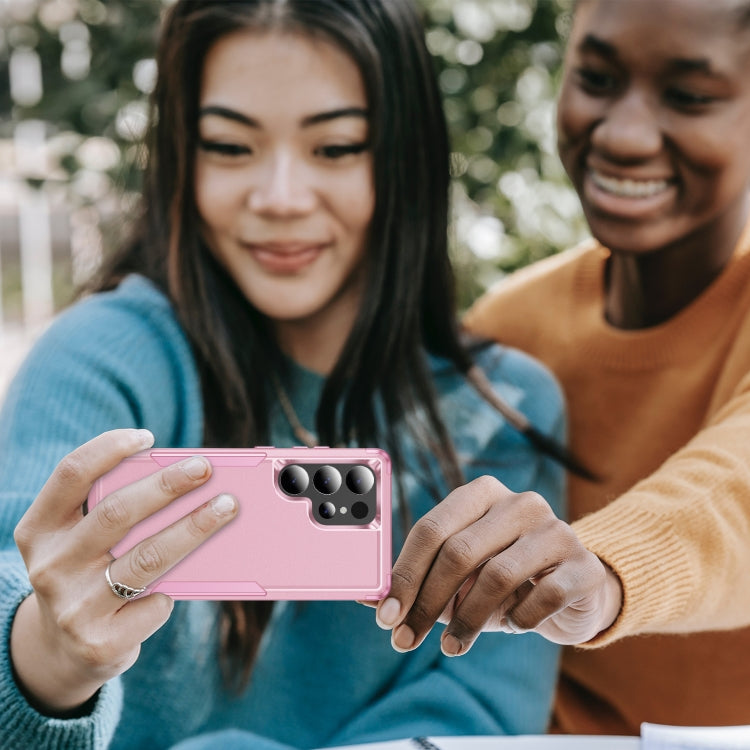 For Samsung Galaxy S25 Ultra 5G TPU + PC Shockproof Protective Phone Case(Pink) - Galaxy S25 Ultra 5G Cases by PMC Jewellery | Online Shopping South Africa | PMC Jewellery | Buy Now Pay Later Mobicred