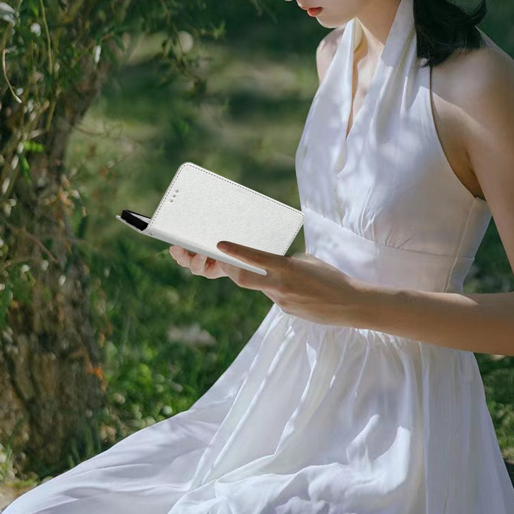 For Samsung Galaxy S25 Ultra 5G Silk Texture Horizontal Flip Leather Phone Case(Silver) - Galaxy S25 Ultra 5G Cases by PMC Jewellery | Online Shopping South Africa | PMC Jewellery | Buy Now Pay Later Mobicred