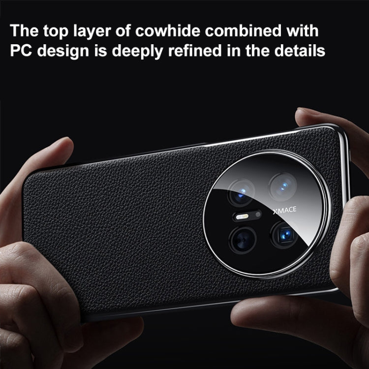 For Huawei Mate 70 Genuine Leather PC Phone Case(Orange) - Huawei Cases by PMC TechLife | Online Shopping South Africa | PMC TechLife | Buy Now Pay Later Mobicred