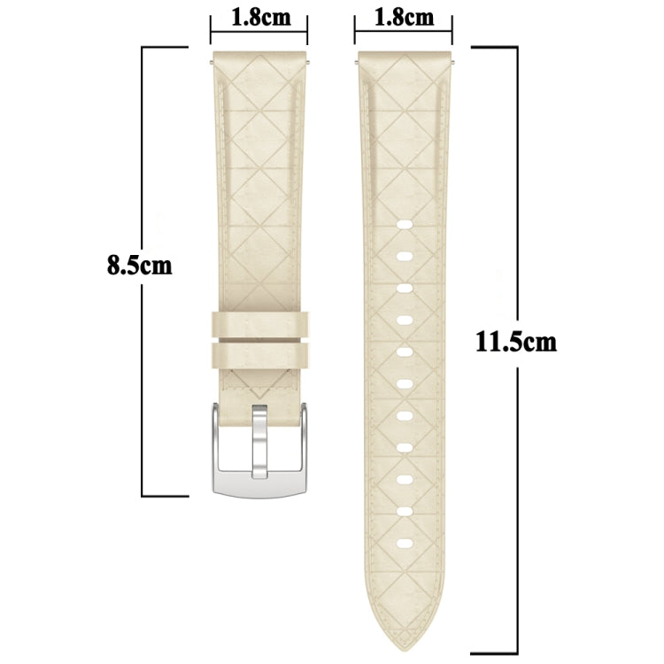 20mm Square Leather Silver Buckle Watch Band(White) - free shipping - PMc TechLife - Order now!