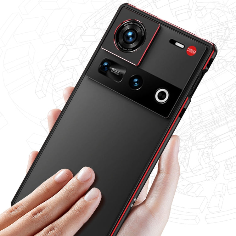 For ZTE nubia Z70 Ultra Aurora Series Lens Protector + Metal Frame Phone Case(Black Silver) - free shipping - PMC TechLife - Order now!